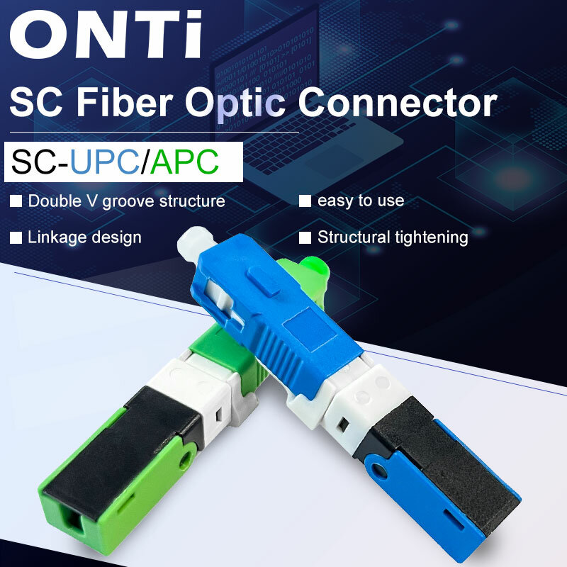 Onti frete grátis ftth esc250d sc apc e sc upc single-modo de fibra óptica conector rápido ftth sm óptica conector rápido