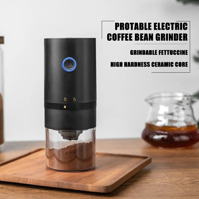Electric Coffee Grinder LED Display Baking Paint Pulverizer Black Pepper Grinder Type-c Rechargeable Portable Automatic Machine