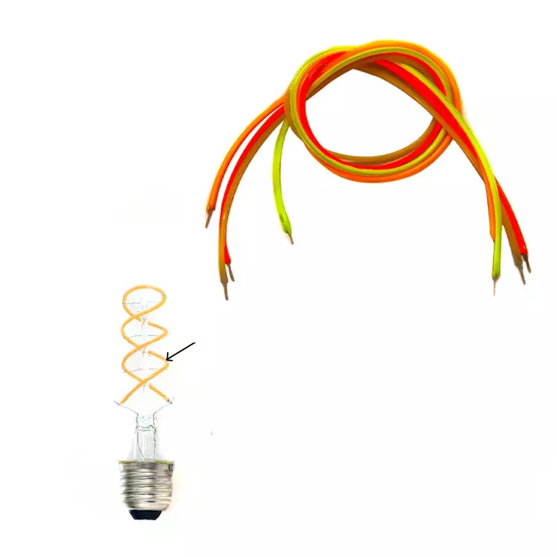 130mm 300mm 3v edison lâmpada led filamento espiga flexível peças parciais led lâmpada diodo branco frio incandescente luz acessórios