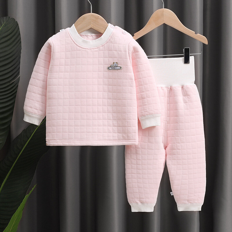 Conjuntos de roupas do bebê da menina do menino primavera outono sólido bebê recém-nascido roupas de manga longa topos + calças roupas casuais pijamas do bebê
