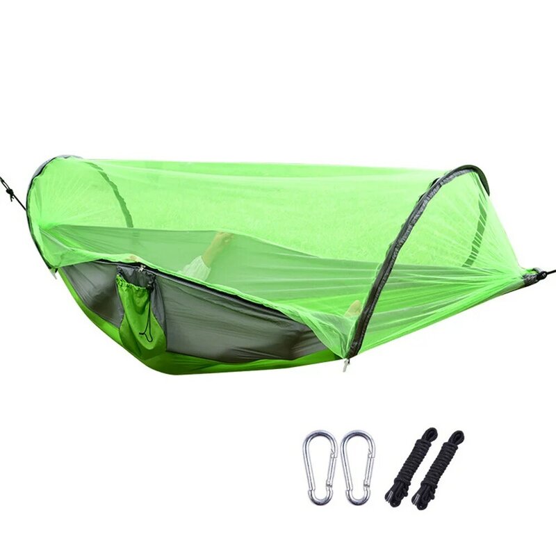 Draagbare Outdoor Camping Hangmat Met Klamboe Hoge Sterkte Parachute Stof Opknoping Bed Jacht Slapen Swing Jeneeyone