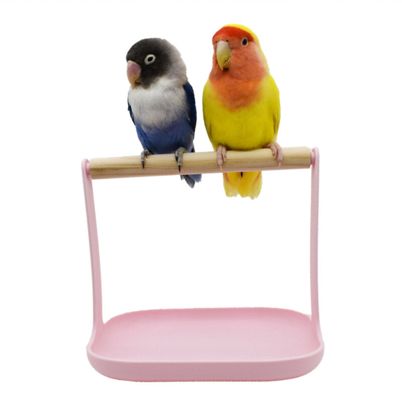 Pássaro suporte prateleira brinquedo pássaro acessórios portátil poleiro e treinamento ferramenta de exercício não-tóxico suporte estável para pequeno pássaro subir
