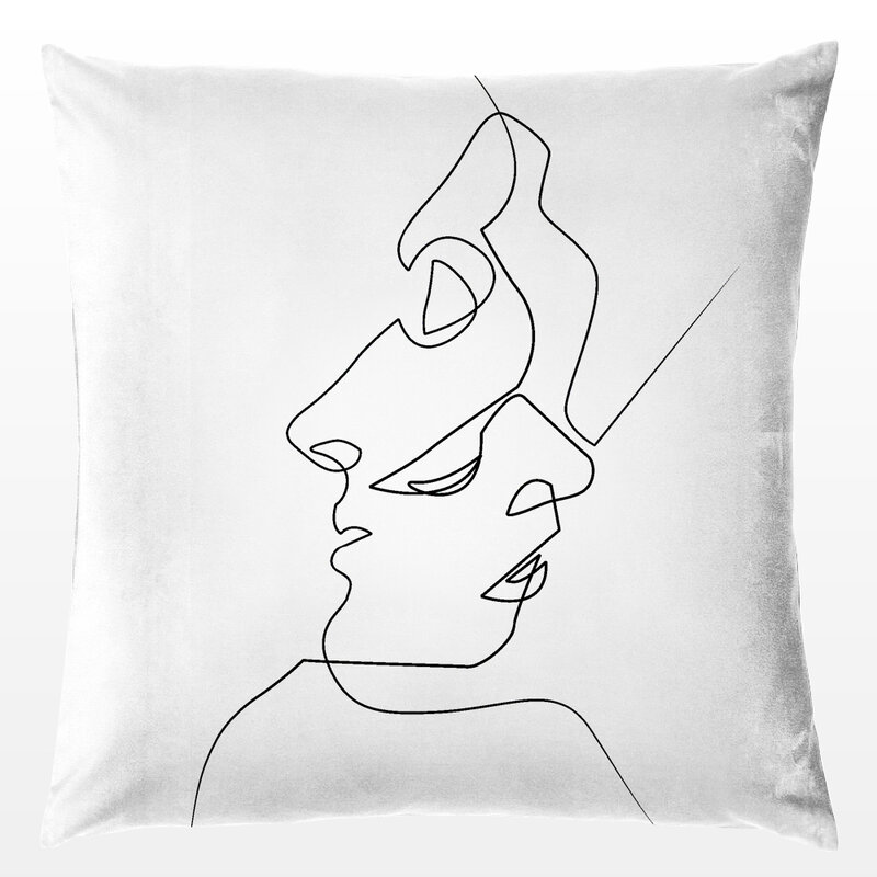 Taie d'oreiller abstraite, taie d'oreiller en Polyester, décor artistique, visage, ligne unique, housse de coussin pour la maison, 18x18 pouces