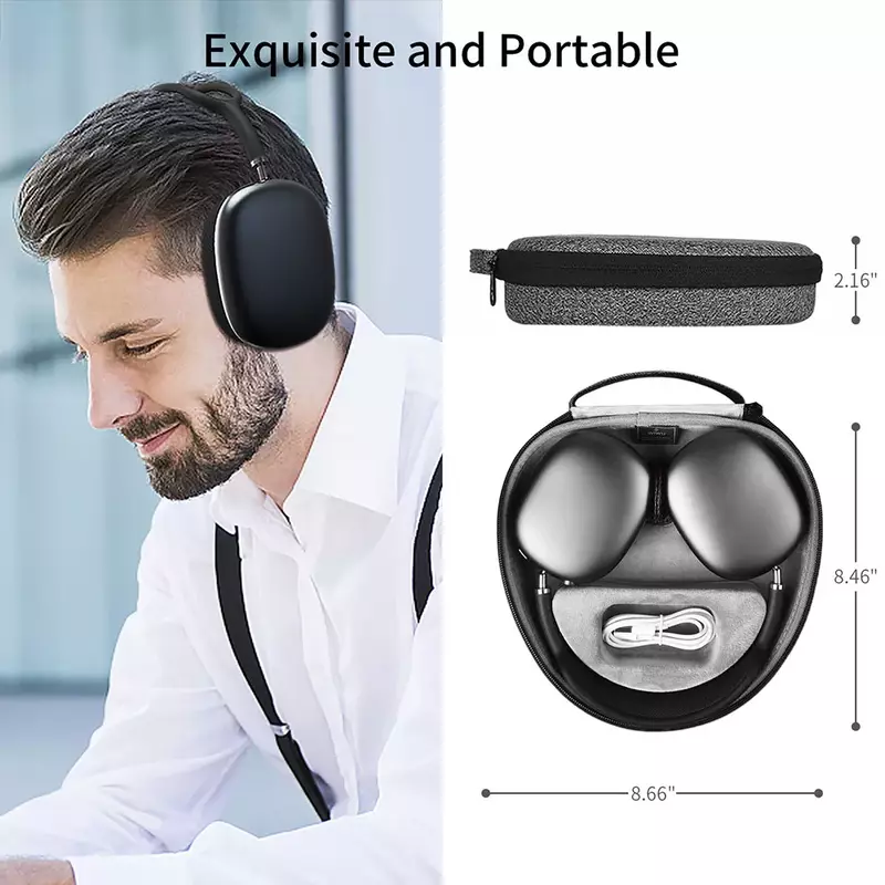 WiWU Waterproof Smart Case for AirPods Max with Staying Power Carry Bag for Airpods Max Sleep Model Headphone Protective Case