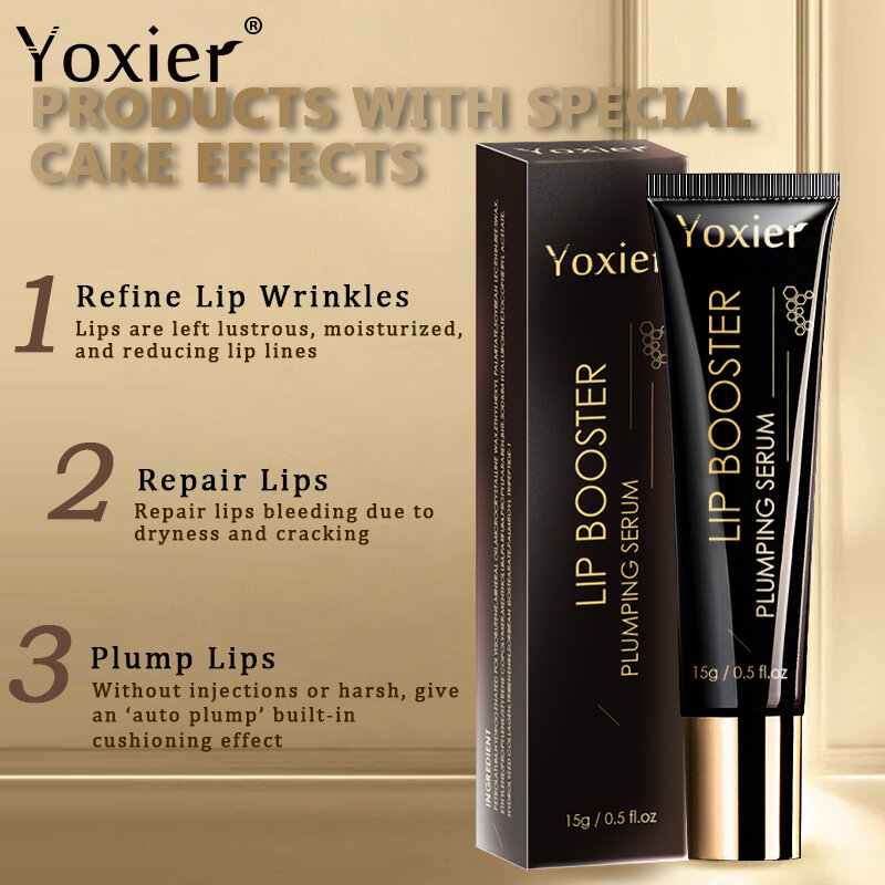 Yoxier เซ็กซี่ Big Lip Plump Oil คอลลาเจน Plumper Lip Balm Nutritious Liquid Moisturizing ลิปสติก Enhancement Gloss Lip Maximizer