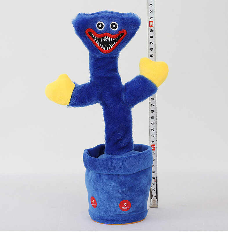 Huggy Wuggy pluszowe zabawki mogą śpiewać i tańczyć Poppy Playtime Game luminous Recording 120 piosenek elektryczne kaktus zabawki prezenty dla dzieci
