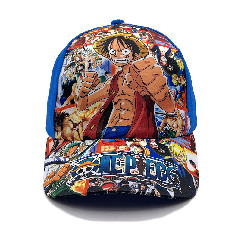 Sombrero de una pieza para niños de 2 a 8 años, gorra de béisbol con estampado de personajes de dibujos animados, snapback de algodón, Luffy, Hip Hop
