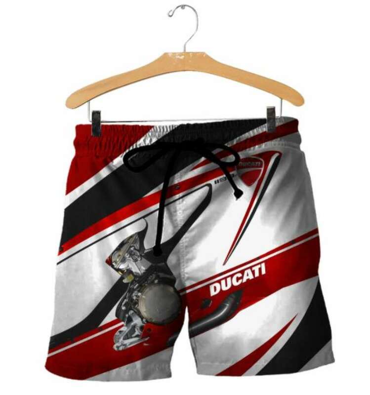 2022 Mens Ducati Motorcycle Logo Digital Printing Shorts Casual Fashion High-quality Beach Pants Harajuku Brand Hip-hop Clothing