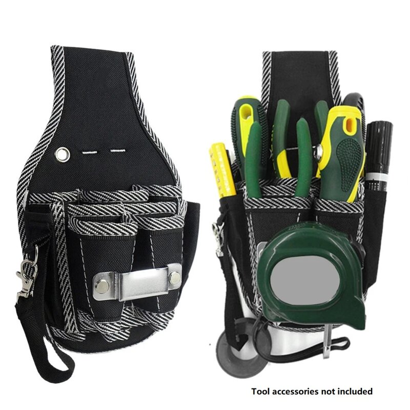 9 In 1 Tool Bag Black Nylon Fabric Tool Waist Pocket Pouch Bag Screwdriver Holder 26*10*6.5 Cm Insert Repair Hand Tool