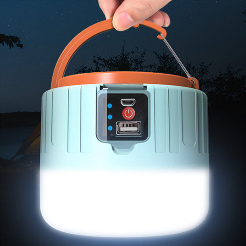 Newest Portable LED Solar Light Outdoor Waterproof Tent Lamp USB Rechargeable 3 Mode Emergency Light Bulb Flashlight for Camping