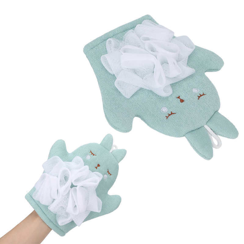 Exfoliating Glove Cute Body Scrubber Glove Massage Portable Soft Cartoon Animal Shaped for Home Travel