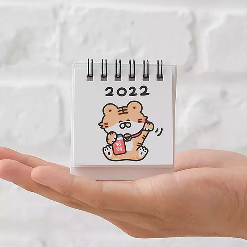 2022 Creative Chinese Year Of The Tiger Decoration Student Desktop Mini Kid Gift Happy New Year Good Luck Calendar Palm Calendar
