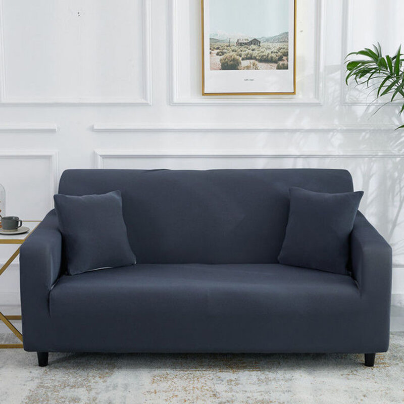 Capa de sofá de cor sólida estiramento elástico slipcovers sofá secional vintage para sala estar capa de sofá único/dois/três/quatro assento