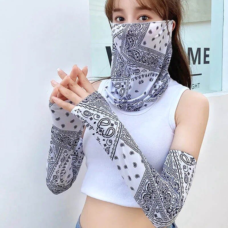 Manga de braço Sports Ice Silk Sleeve para mulheres, proteção solar, capa de mão, resfriamento, corrida, pesca, ciclismo, luvas longas, acessórios UV