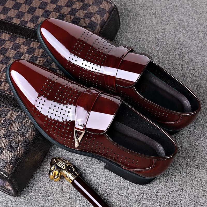 Zapatos de negocios Oxford para hombre, mocasines informales de cuero suave, transpirables, planos, con cremallera, para conducir
