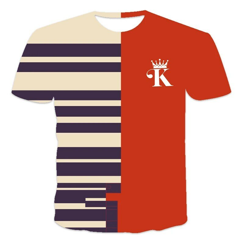 Letnia męska koszulka sportowa z krótkim rękawem na zewnątrz oddychający strój do fitnessu mężczyźni odzież Top wokół szyi druk 3D luźna koszulka