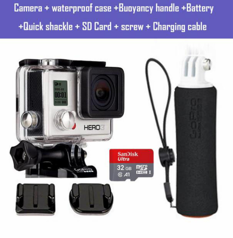 GoPro HERO 3 + Silver Edition hero 3 + 어드벤처 카메라 + 배터리 + 충전 데이터 케이블 100% 용 99% 오리지널 카메라
