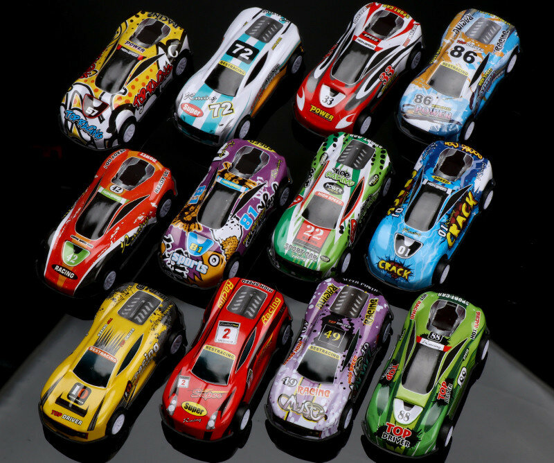 Posinko 1Pcs Legierung Kleine Auto Ziehen Auto Spielzeug Zufällige Farbe Metall Spielzeug Auto Modell Für kinder Jungen Mädchen geschenke
