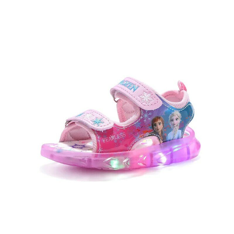 Disney Frozen estate coreana Anna Elsa principessa sandali Sneakers luminose leggere scarpe sportive traspiranti per bambini sandali per bambini