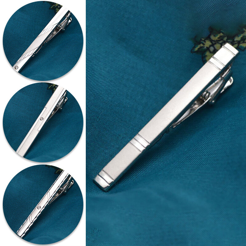 Neue Metall Silber Farbe Krawatte Clip für Männer Hochzeit Krawatte Krawatte Verschluss Clip Gentleman Krawatten Bar Kristall Krawatte Pin für männer Zubehör