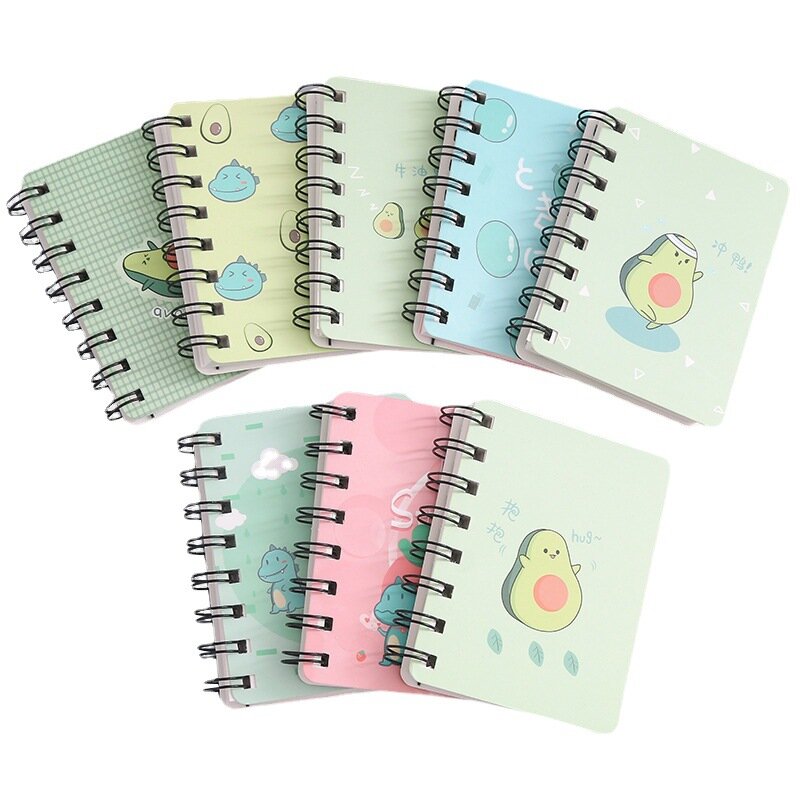 80Page Korean A7 Rollover Coil Notebook Student Portable Mini PocketBook Cartoon Notepad Office School Supplies Journals Kawaii