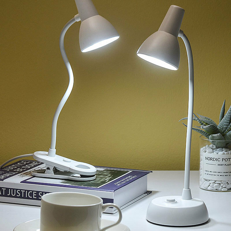 SB Table Lamp Led Desk Lamp Mini LED Reading Light Warm Clip Lamp Brightness Study Lamps Flexible Desktop Light For Book Bed Off