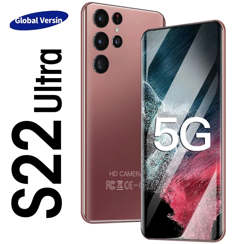 2022 Global Version S22 Ultra 5G Smartphone 16GB+512GB Android Phone 6800mAh 24MP+48MP Camera Mobile phones 7.3 inch 10core