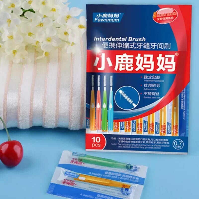 10pc Set Adults Interdental Brush Clean Between Orthodontic Care Interdental Brush Teeth Floss Toothpick Oral Care Tools