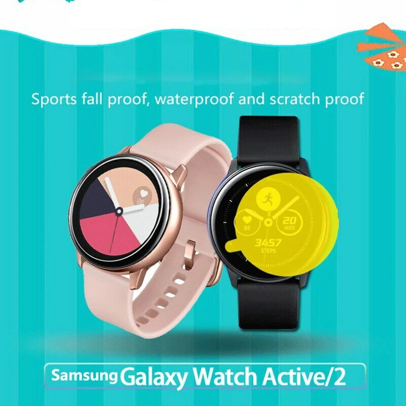 Samsung Galaxy Watch用スクリーン,フルヒドロゲルフィルムケース,Galaxy Watch Active active2用5個