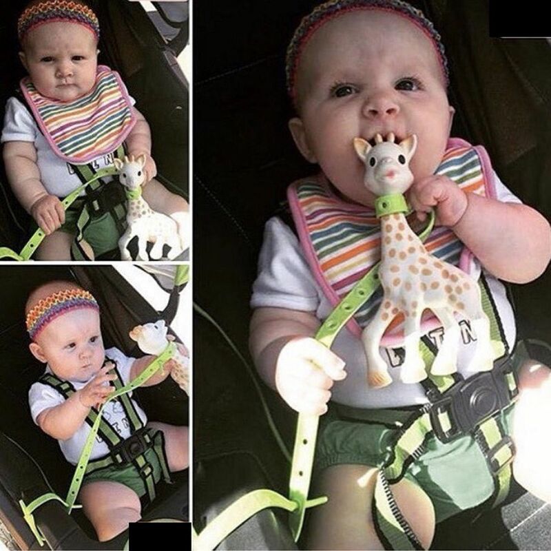 Gantungan Mainan Kereta Dorong Kait Tidak Beracun untuk Aksesori Balita Bayi Bintang Rantai Dot Bayi Tali Klip Silikon