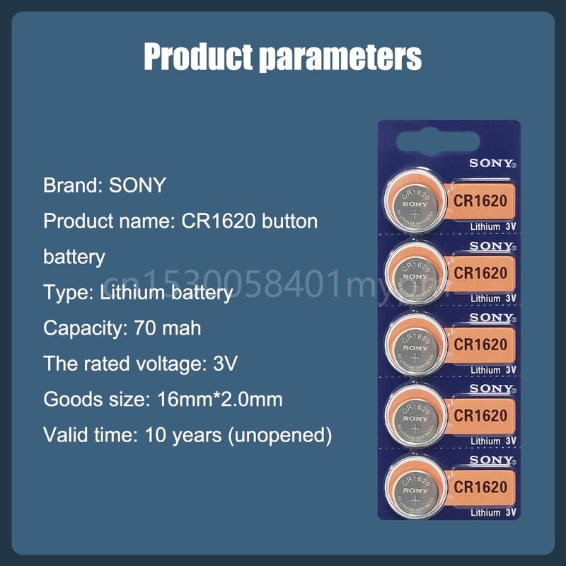 SONY Original CR1620 DL1620 KCR1620 Button Cell Batteries for Watch 3V Lithium Battery CR 1620 ECR1620 Remote Control Calculator