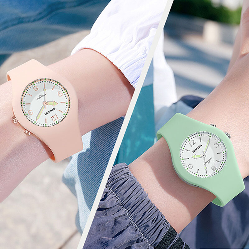 Silicone Casual Quartz Wristwatches para homens e mulheres, relógio de esporte impermeável, relógio de luxo, luz traseira, presente