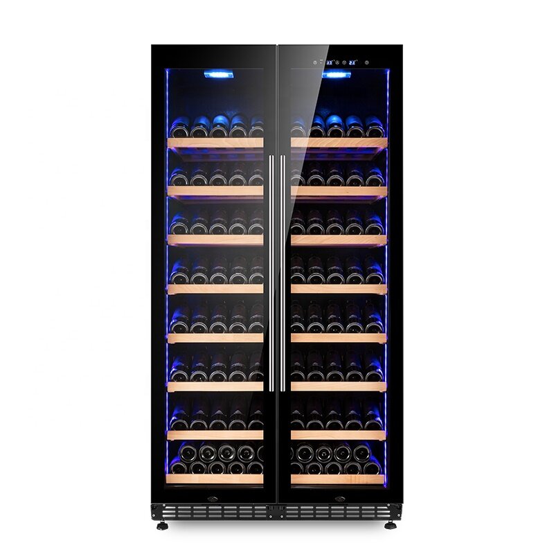Горячая Распродажа Большой винный охладитель, 381 бутылка вина, охладитель, двухдверный винный холодильник для коммерческих целей