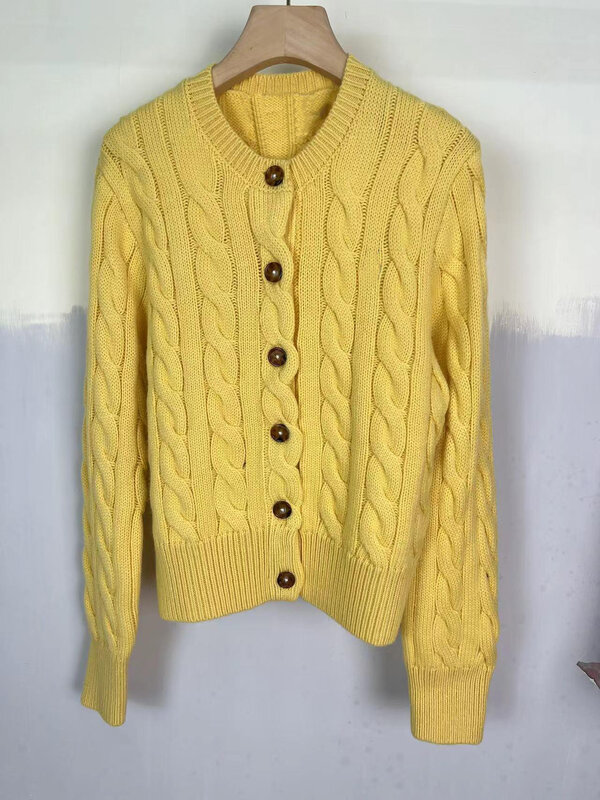 RL22-suéter de punto de lujo para hombre y mujer, jersey con bordado de oso de dibujos animados, cuello redondo, color sólido, para Otoño e Invierno