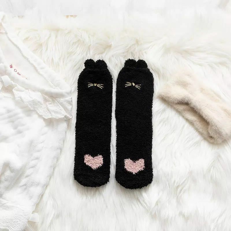 Women's Cotton Thickening Cashmere socks for women ladie Love Fluffy girl Breathable Warm Casual short sock female women Art sox