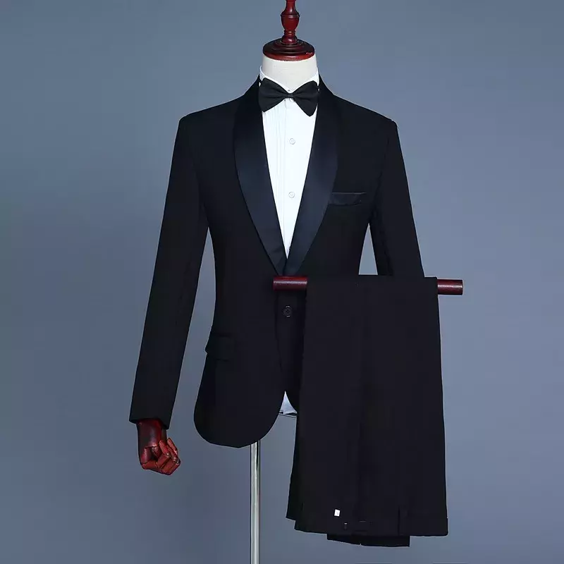 Костюм мужской с длинным рукавом, повседневный костюм для выступлений, формальная одежда, пиджак и брюки, весна 2019