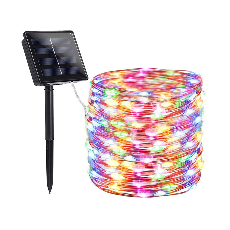 Corda solar lâmpada led lâmpada de fadas à prova dwaterproof água fio cobre atmosfera ferramenta iluminação para festa natal quintal ornamentos