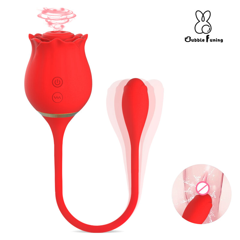 Rose Shape ช่องคลอดดูด Vibrator สำหรับหัวนมผู้หญิง Oral Clitoris Sucker กระตุ้น G-Spot Vibrator ของเล่นเพศเร้าอารมณ์สำหรับผู้...