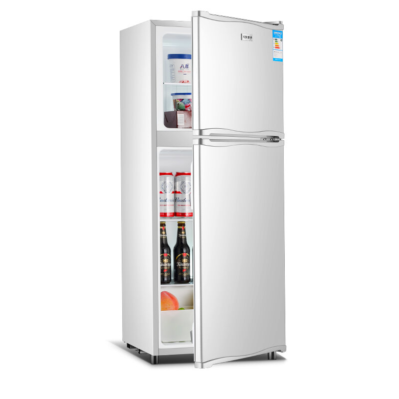 Casa pequena dupla-porta geladeira preto geladeiras para casa mini geladeira 220v bebidas freezer refrigerador elétrico quarto resex