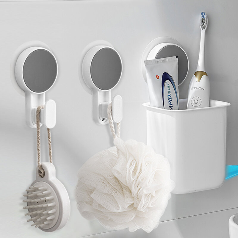 Bathroom Self Adhesive Shelf Toothbrush Rack Shower Caddy Soap Holder Wall Mounted Waterproof NO-Drilling Organizer Shelves