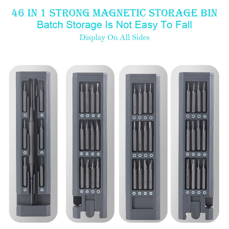 46 In 1 Obeng Kunci Set Kunci Pas Tukang Listrik Alat Kit Multifungsi S2 Magnetizer Dampak Hex Bintang untuk Xiaomi Ponsel Perbaikan