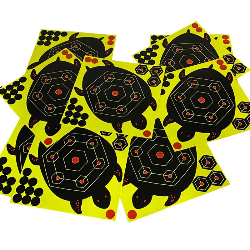 10Pcs Splatter ดอกไม้8นิ้วเป้าหมายสติกเกอร์กาว Reactivity เป้าหมายกระดาษสำหรับเป้าหมายยิงการแข่งขัน