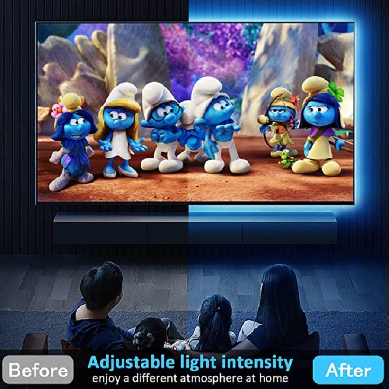 Lampu Strip LED RGB 5050 Kontrol Wifi Bluetooth DC24V Pita Fleksibel USB untuk TV Lampu Belakang Adaptor Daya Dekorasi Ruangan Lampu Led