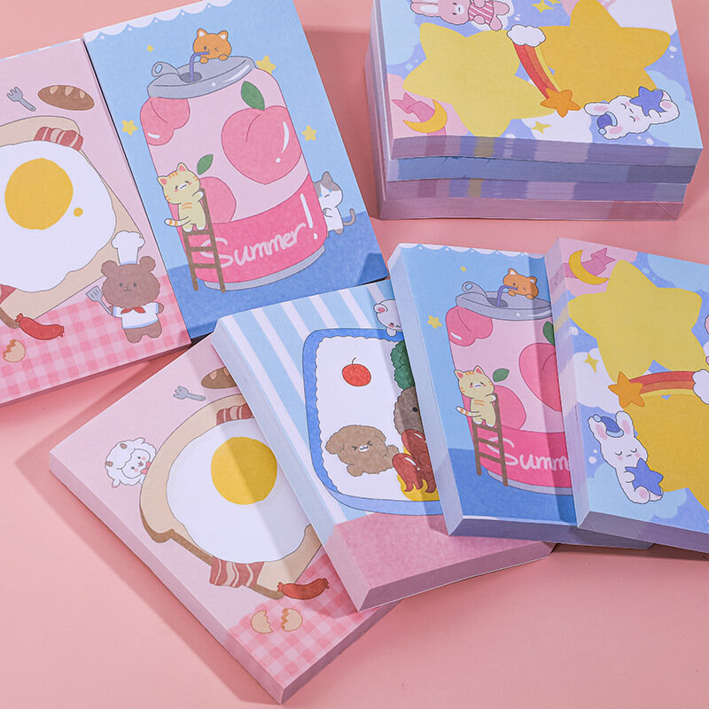 100Page Korean Ins Student Cute Little Bear Sticky Notes Creative Message Memo Pad N Times To Paste Stationery Office Kawaii Tag