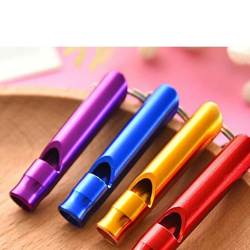 Metal Whistles With Key Ring Colorful Slim Long Multifunctional Emergency Survival Whistle Hiking Camping Dog Training Whistles