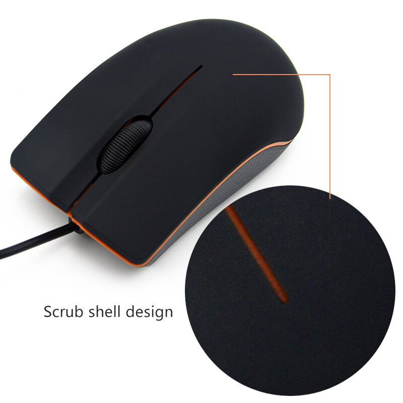 RYRA 1200DPI 4 Keys Gamer Mouse Wired Mouse USB Mute PC Laptop Mini Gaming Mice Business Office 1 M Mouse Notebook USB Adapter