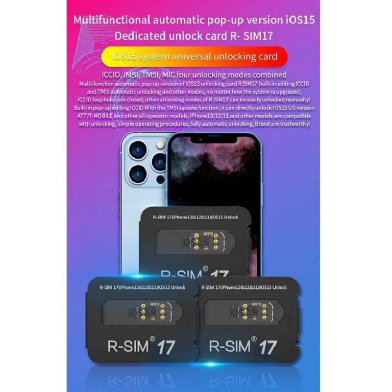 R-sim17 Sticker Universal Unlocking  Card  Stickers Special Unlock Card For Ios15 Network Let Lock Become No Lock For Iphone13