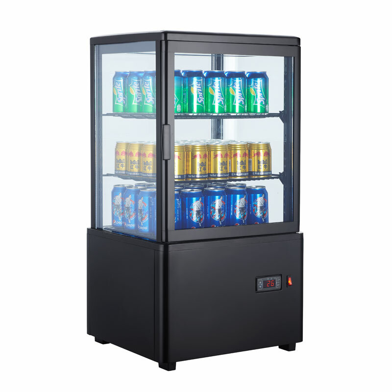 XC-58L Portable Display Cooler Door Beverage Refrigerator Countertop Glass Hotel Refrigerator Supermarket Multideck Showcase 58L