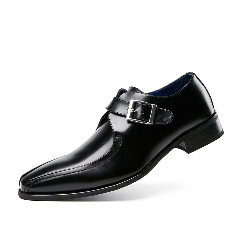 2022 Luxury Men Shoes Patnet Leather Monk Strap Oxford Shoes for Men Wedding Business Formal Suit Mens Dress Shoes Black Brown