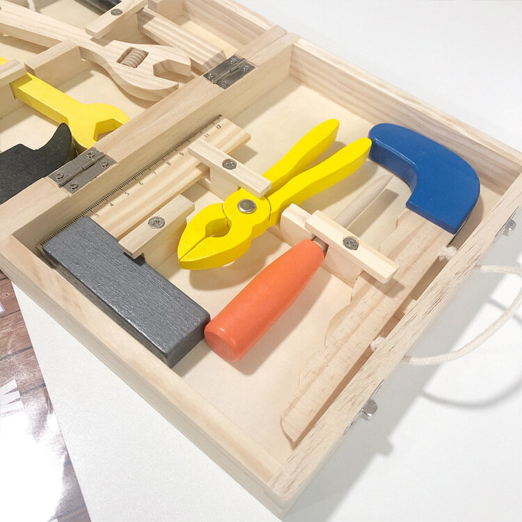 Cassetta degli attrezzi di riparazione per bambini Set di giocattoli simulazione di legno smontaggio strumenti multifunzione giocattoli educativi coordinazione occhio-mano per bambini